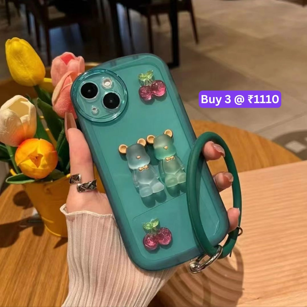 Fashion Bear Cartoon Ornament Bracelet Color Transparent Tpu Cover – Mi Note 11