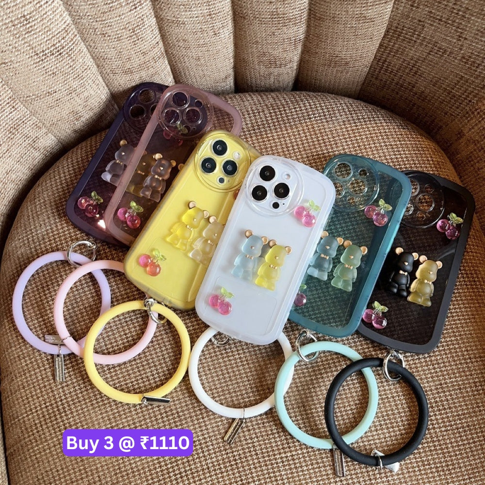 Fashion Bear Cartoon Ornament Bracelet Color Transparent Tpu Cover – Mi Note 11