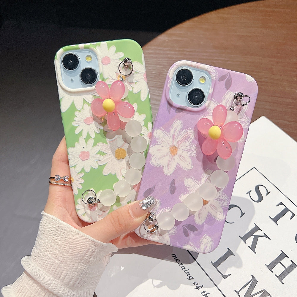 Flower Print Design Wrist Hand Strap Tpu Soft Case - OnePlus Nord CE 2 Lite (5G)