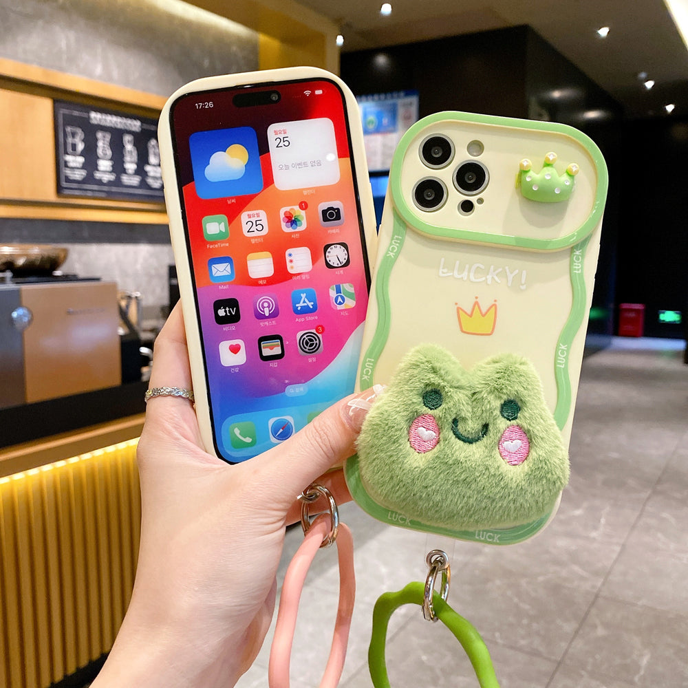 Fur Cartoon Wave Style Color Printing TPU (Soft) Camera Protection Phone Case - iPhone 15 Plus