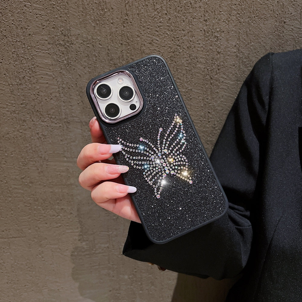 Glitter Butterfly Plating TPU (Soft) | PC (Hard) Phone Case - iPhone 16 Plus