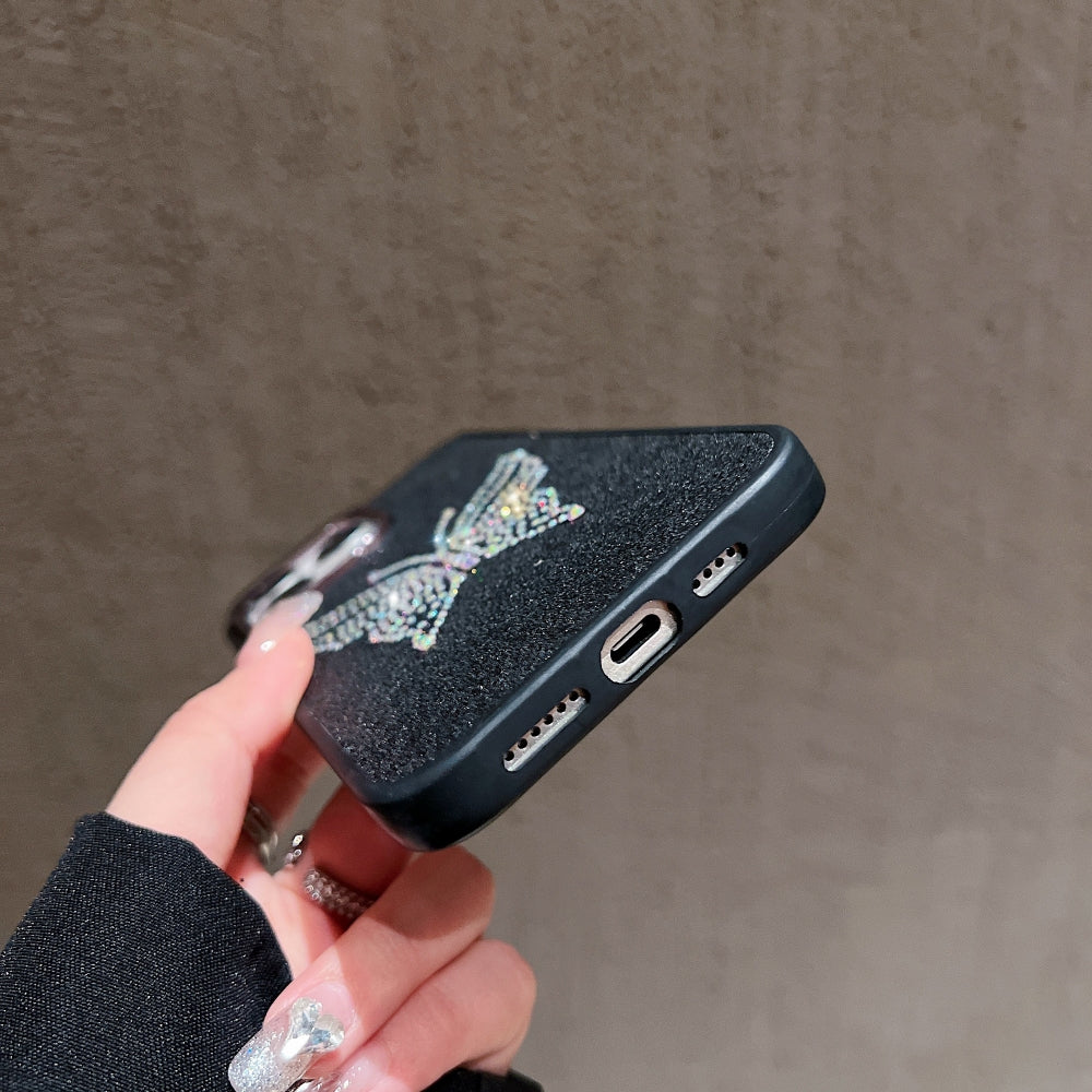 Glitter Butterfly Plating TPU (Soft) | PC (Hard) Phone Case - iPhone 16 Plus