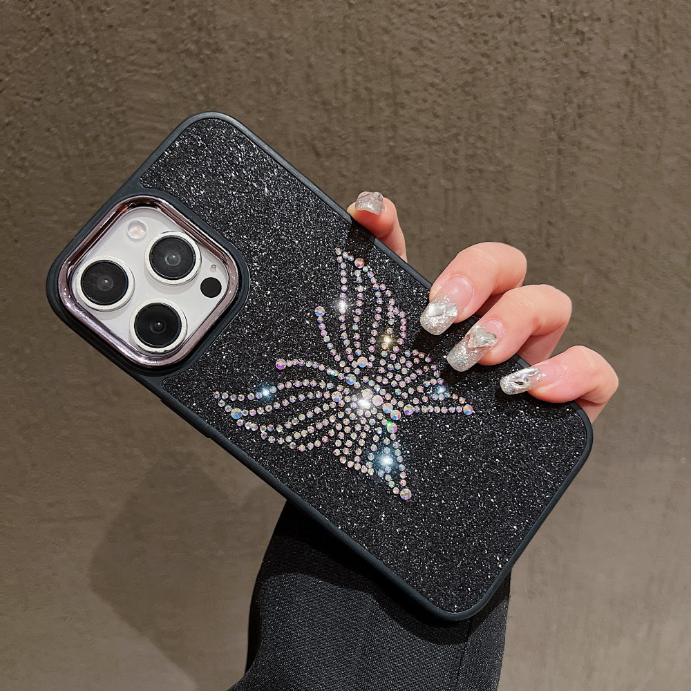 Glitter Butterfly Plating TPU (Soft) | PC (Hard) Phone Case - iPhone 16 Plus