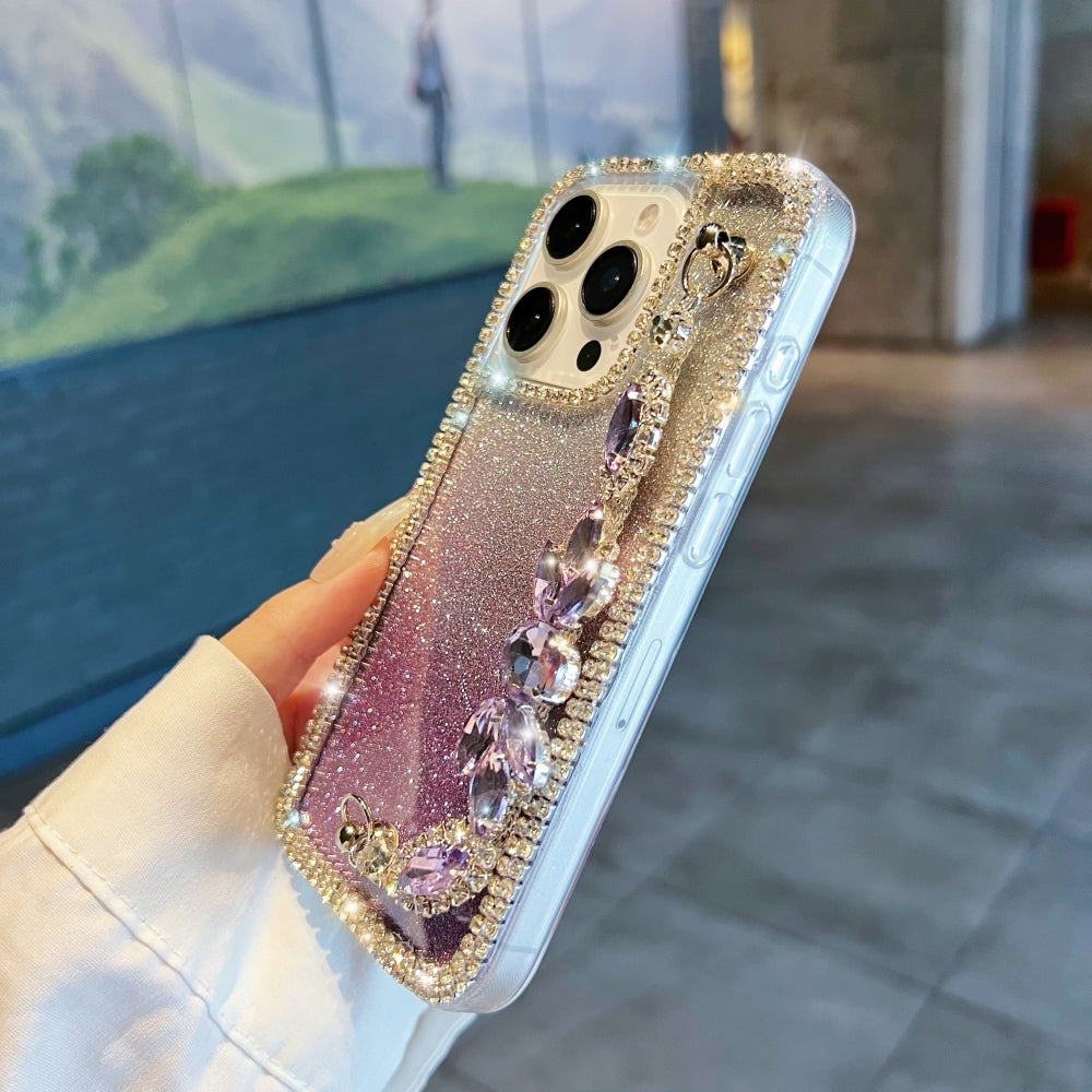 Diamond Bracelet Chain Glitter Plated TPU (Soft) Phone Case - Vivo V27