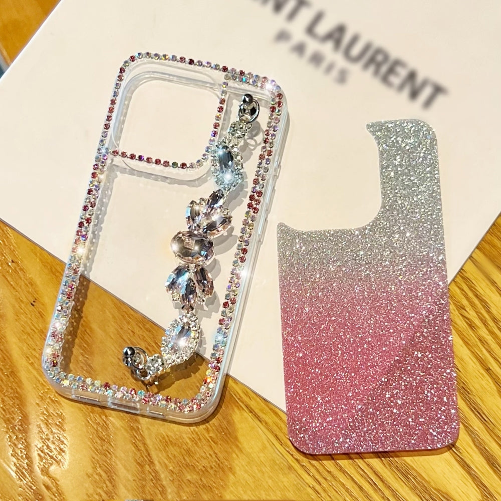 Diamond Bracelet Chain Glitter Plated TPU (Soft) Phone Case - iPhone 14 Pro