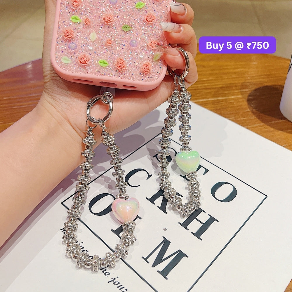 Heart Stone Rhinestone Sparkling Diamond Phone Charm | Handbag Charm | Bracelet
