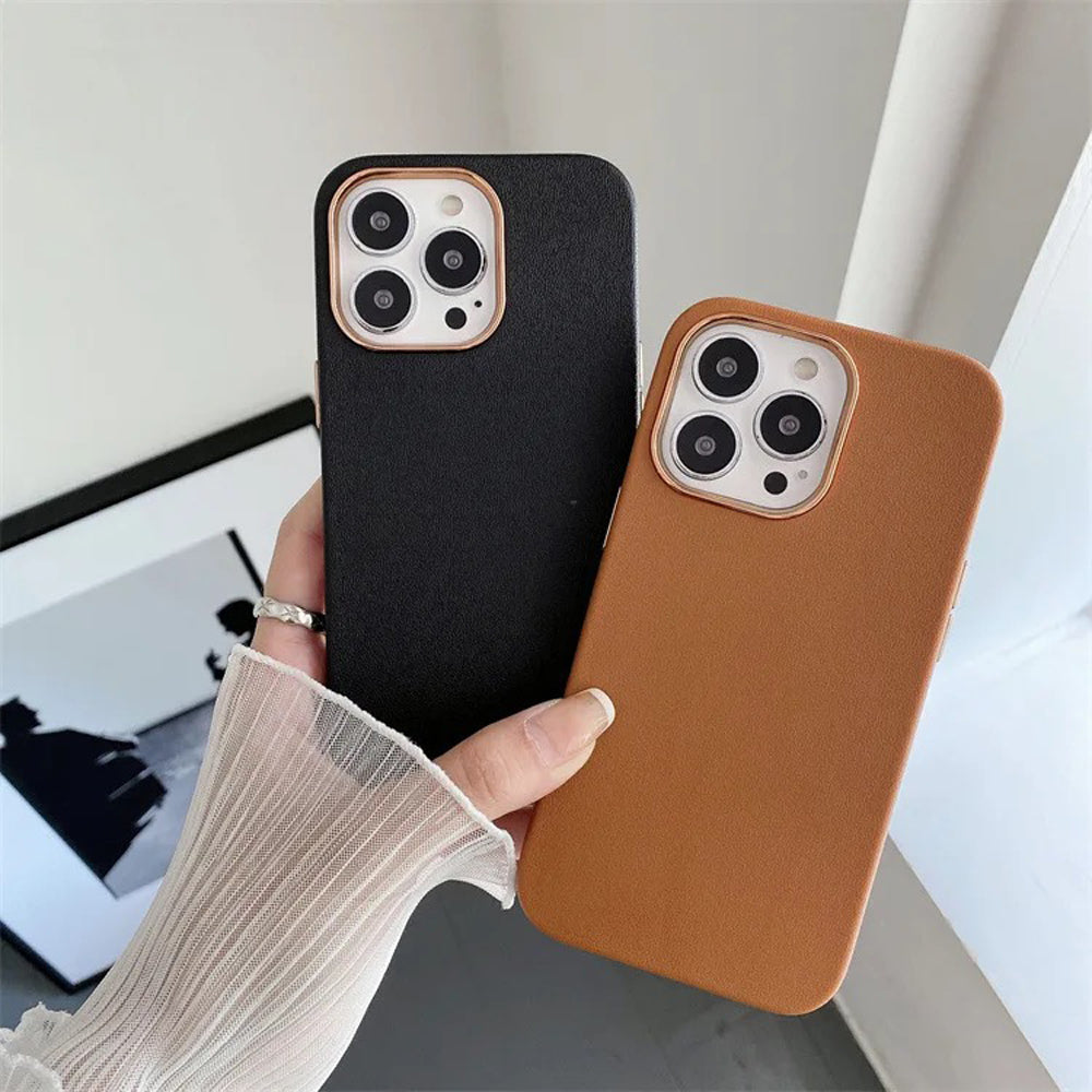 Leather Chrome PC Ring Cover - iPhone XR