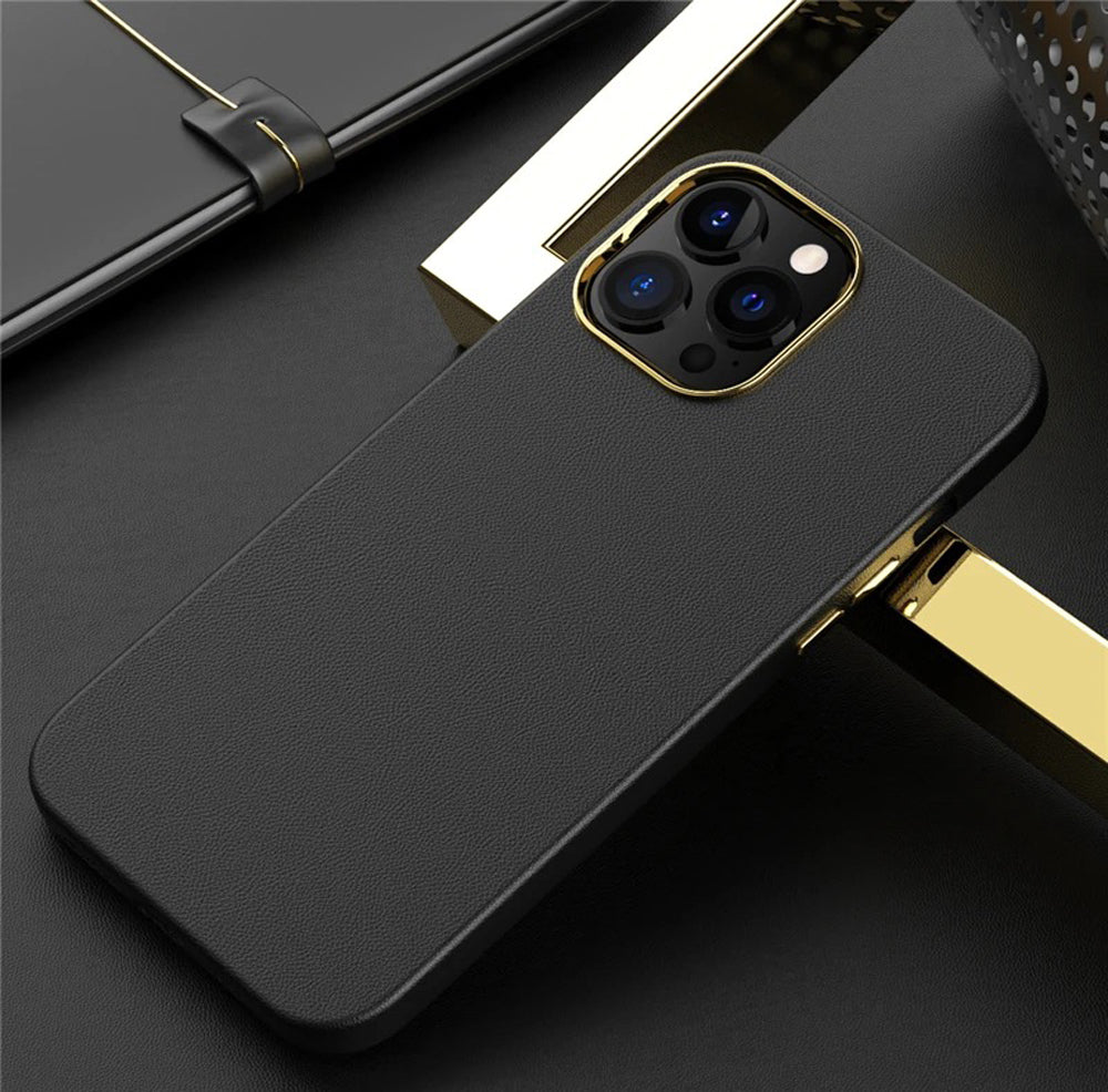 Leather Chrome PC Ring Cover - iPhone XR