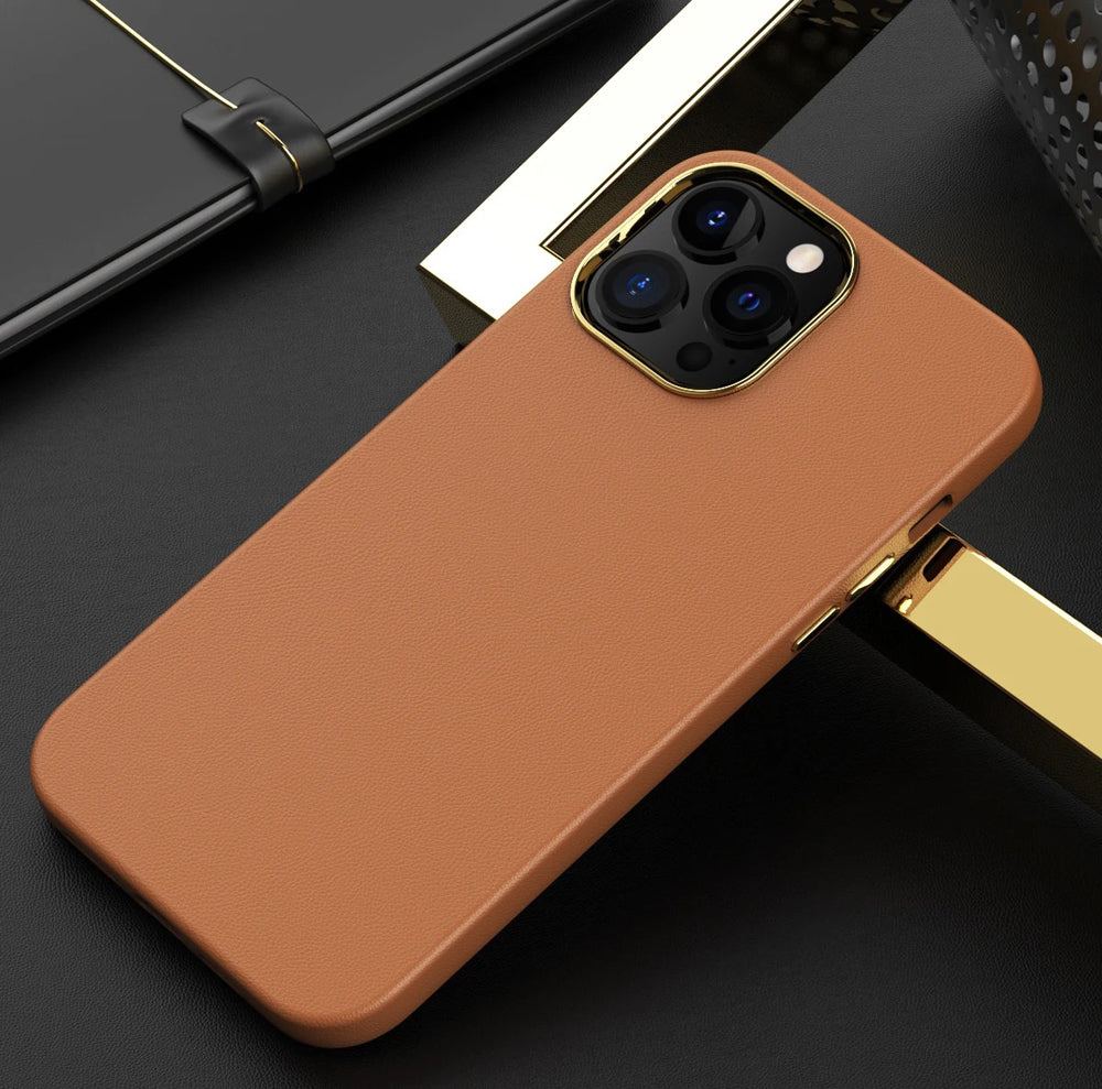 Leather Chrome PC Ring Cover - iPhone XR