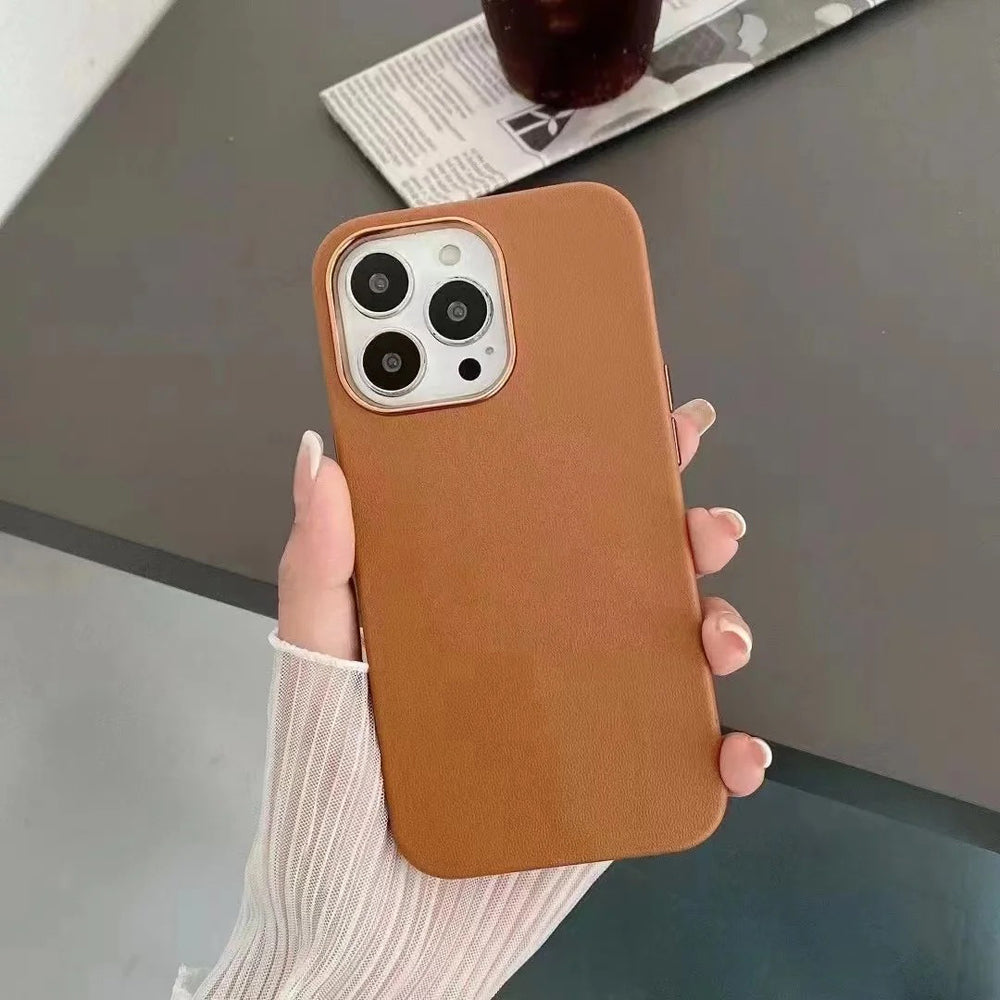 Leather Chrome PC Ring Cover - iPhone XR