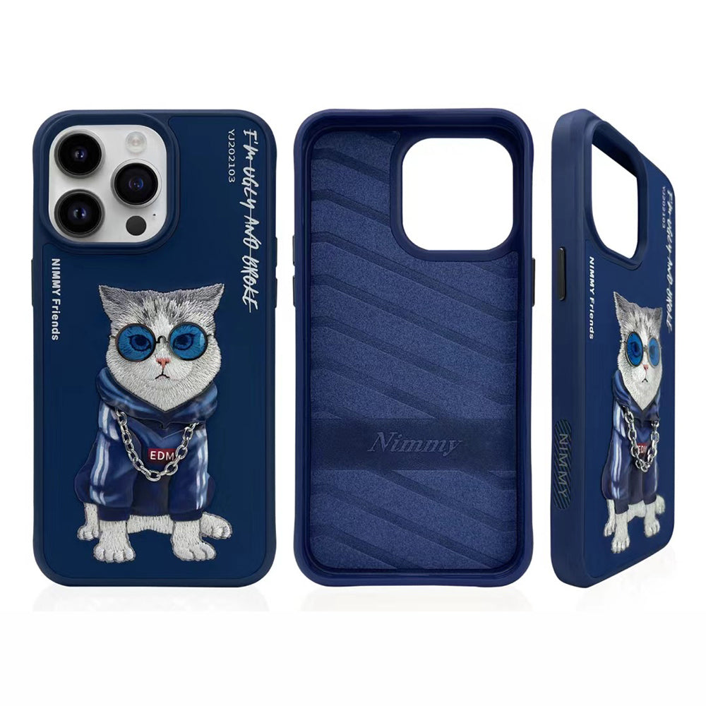 Nimmy Bull Dog Shockproof Embroidery Phone Case - iPhone 15 Pro Max