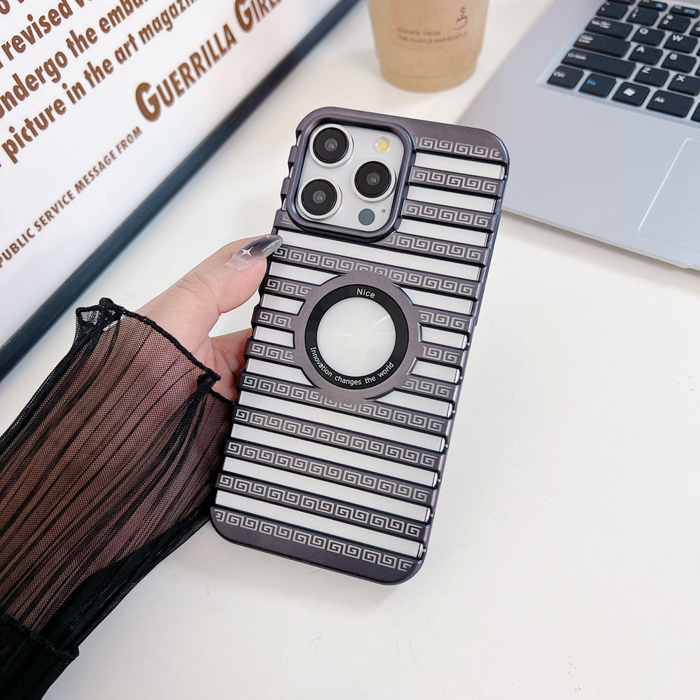 Lines Fiber Texture Logo Cut PC (Hard) Slim Thin Phone Case