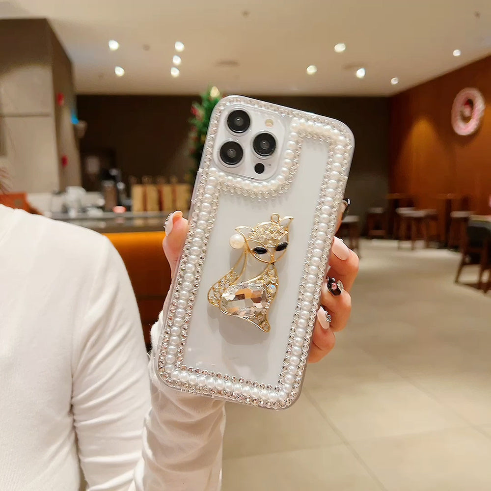 Fashion Luxury Sparkle Diamond Kitty Handmade Bling Phone Case - iPhone 15 Pro