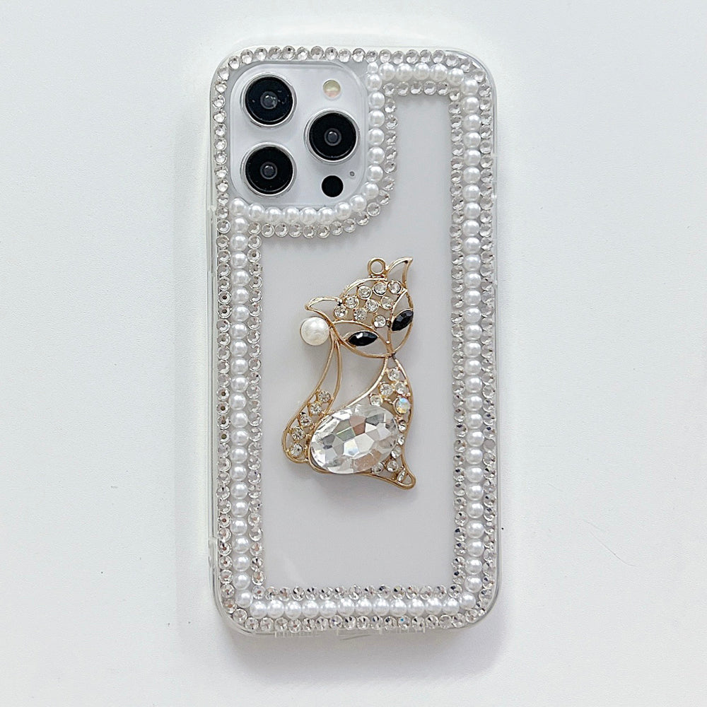 Fashion Luxury Sparkle Diamond Kitty Handmade Bling Phone Case - iPhone 15 Pro