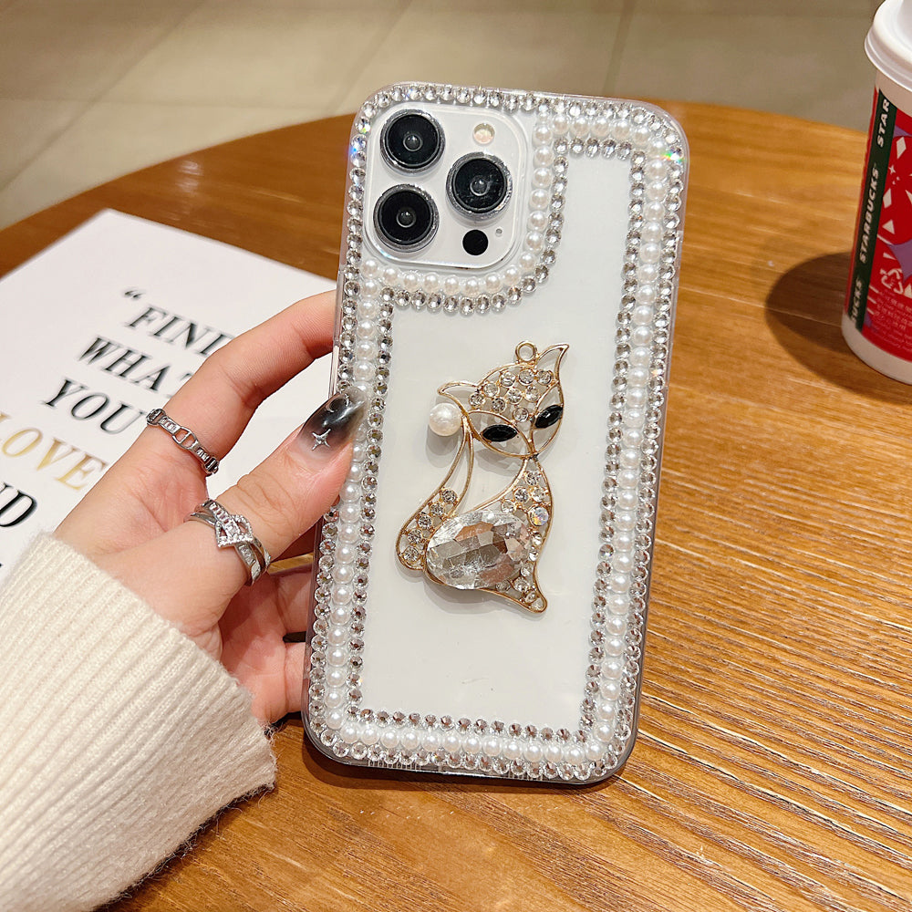 Fashion Luxury Sparkle Diamond Kitty Handmade Bling Phone Case - iPhone 15 Pro