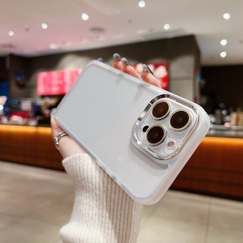 Electroplating Transparent Camera Lens Protective Phone Case - iPhone 14 Plus