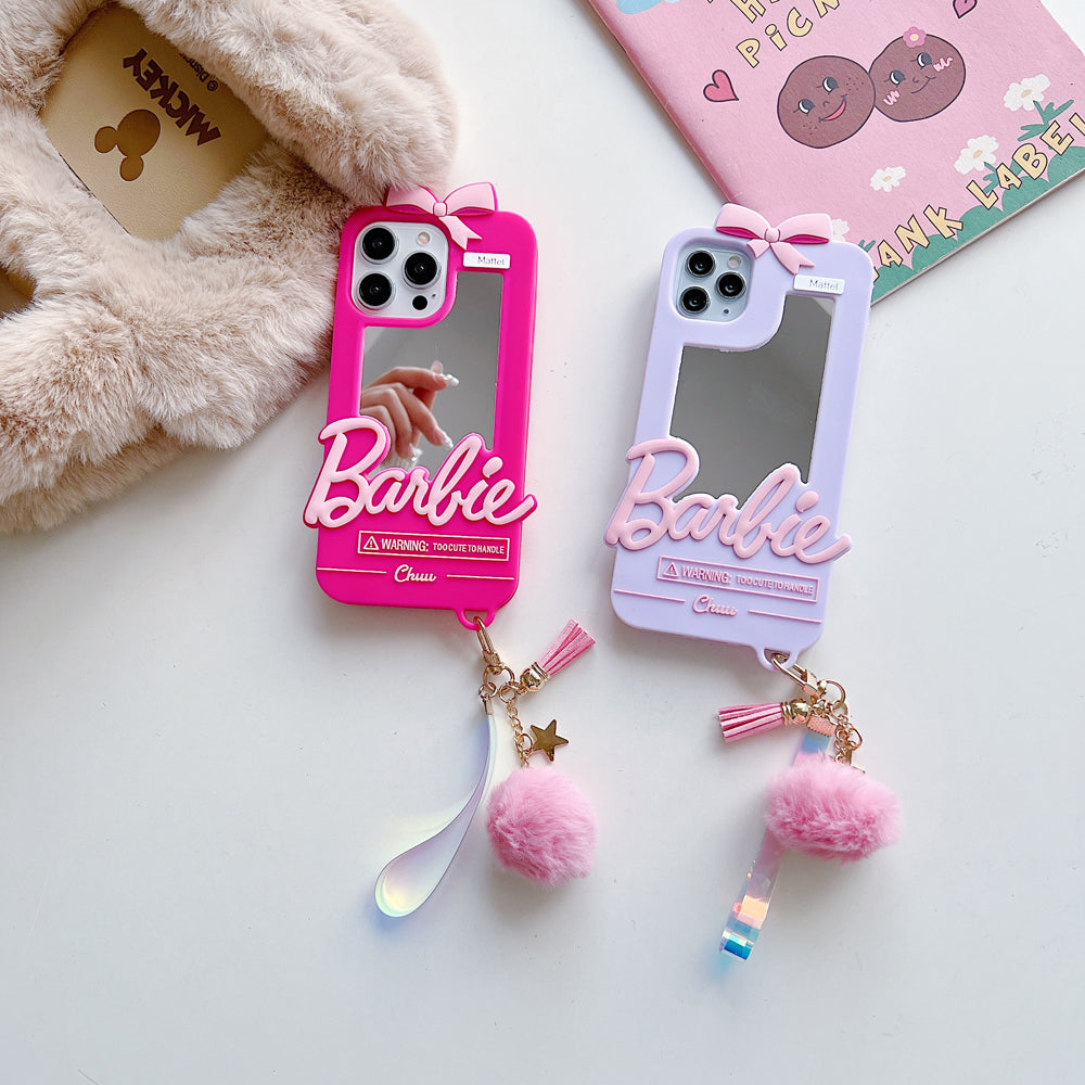 3D Barbie Silicone Soft Phone Case With Mirror - iPhone 12 Pro Max