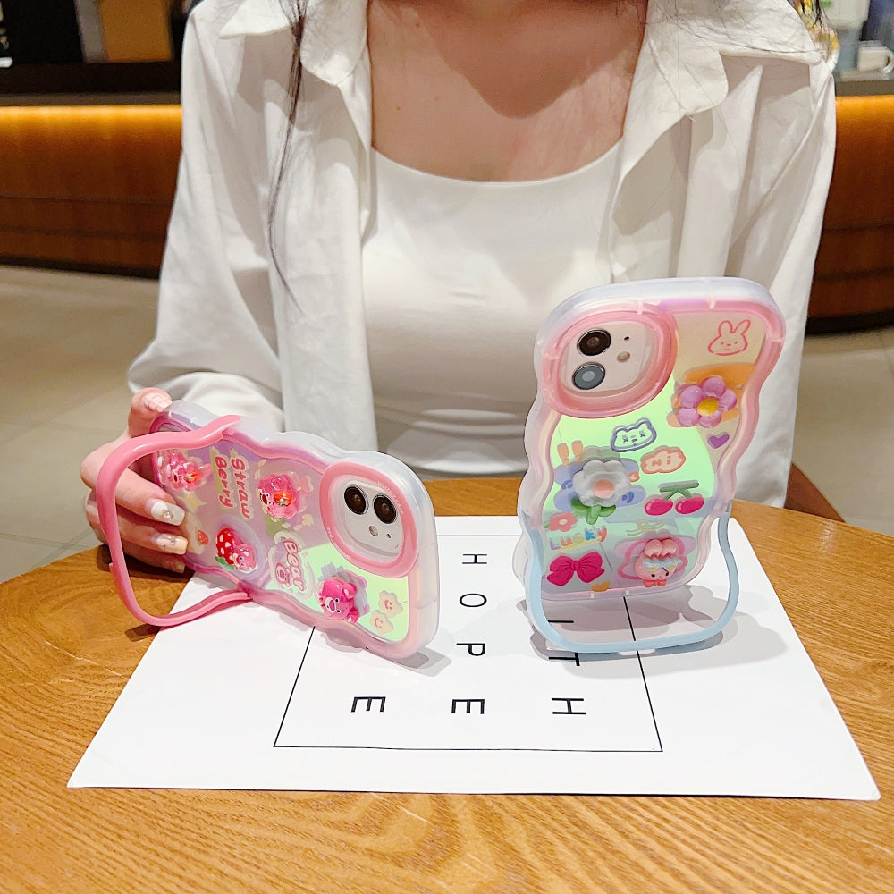 3D Fancy Bear Toy PC (Hard) | TPU (Soft) Printed Cover with Stand - iPhone 14 Pro Max