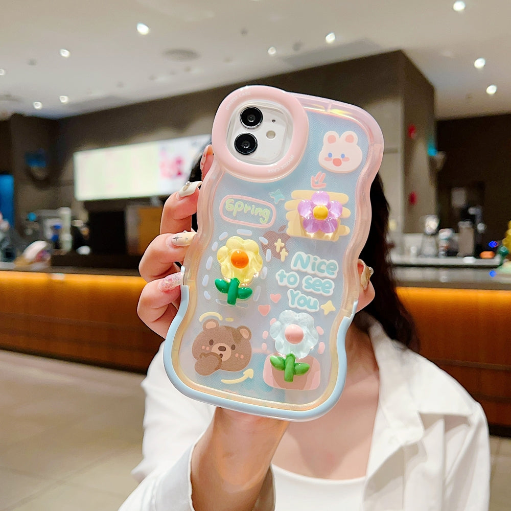 3D Fancy Bear Toy PC (Hard) | TPU (Soft) Printed Cover with Stand - iPhone 12 Pro Max