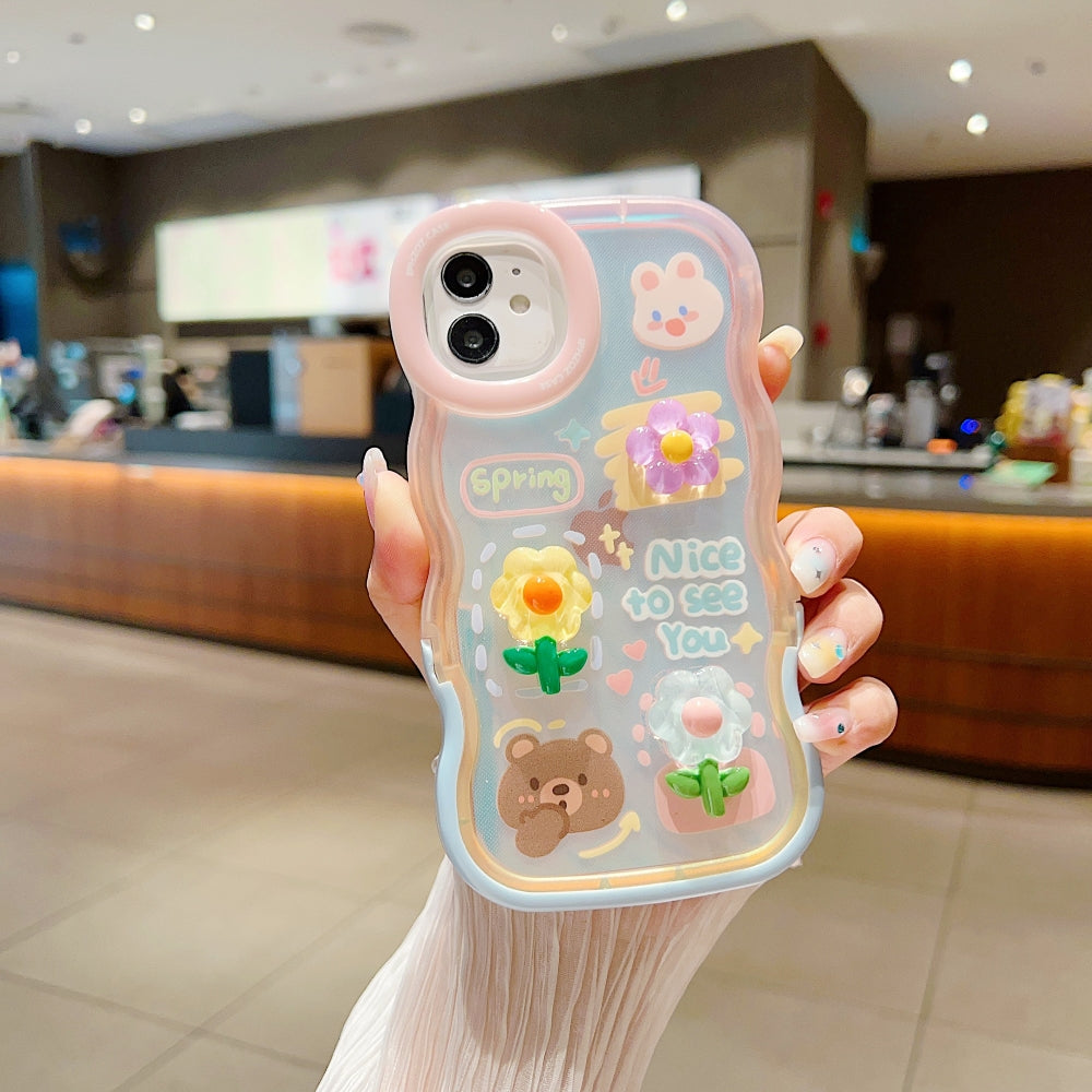 3D Fancy Bear Toy PC (Hard) | TPU (Soft) Printed Cover with Stand - iPhone 14 Pro Max