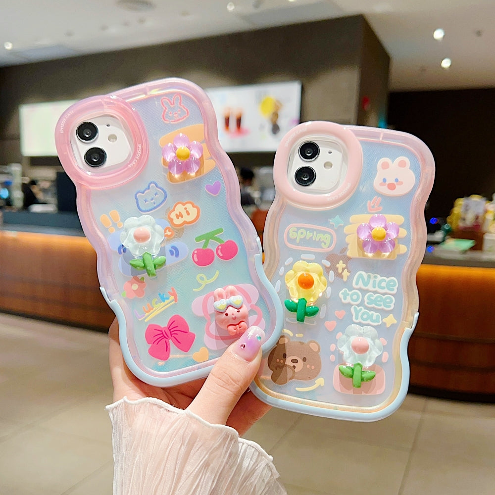 3D Fancy Bear Toy PC (Hard) | TPU (Soft) Printed Cover with Stand - iPhone 12 Pro Max