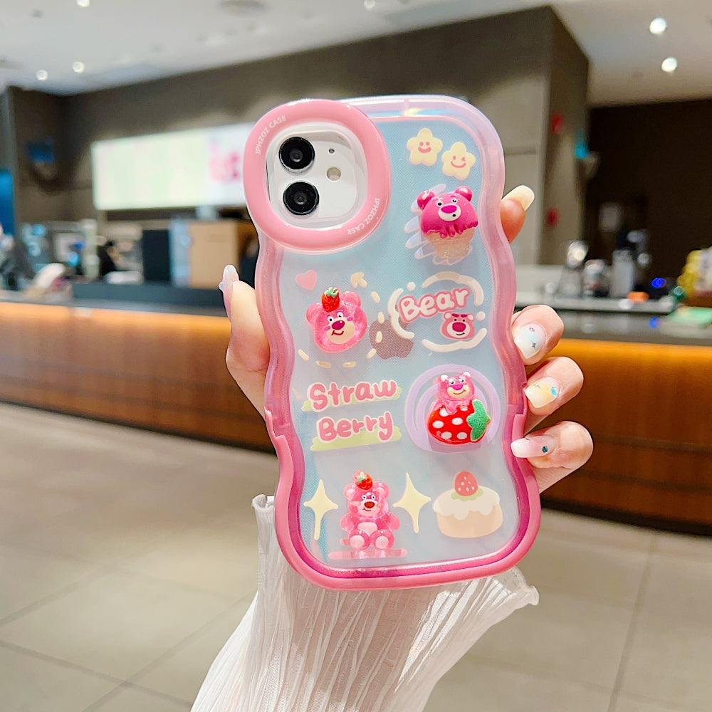 3D Fancy Bear Toy PC (Hard) | TPU (Soft) Printed Cover with Stand - iPhone 12 Pro Max