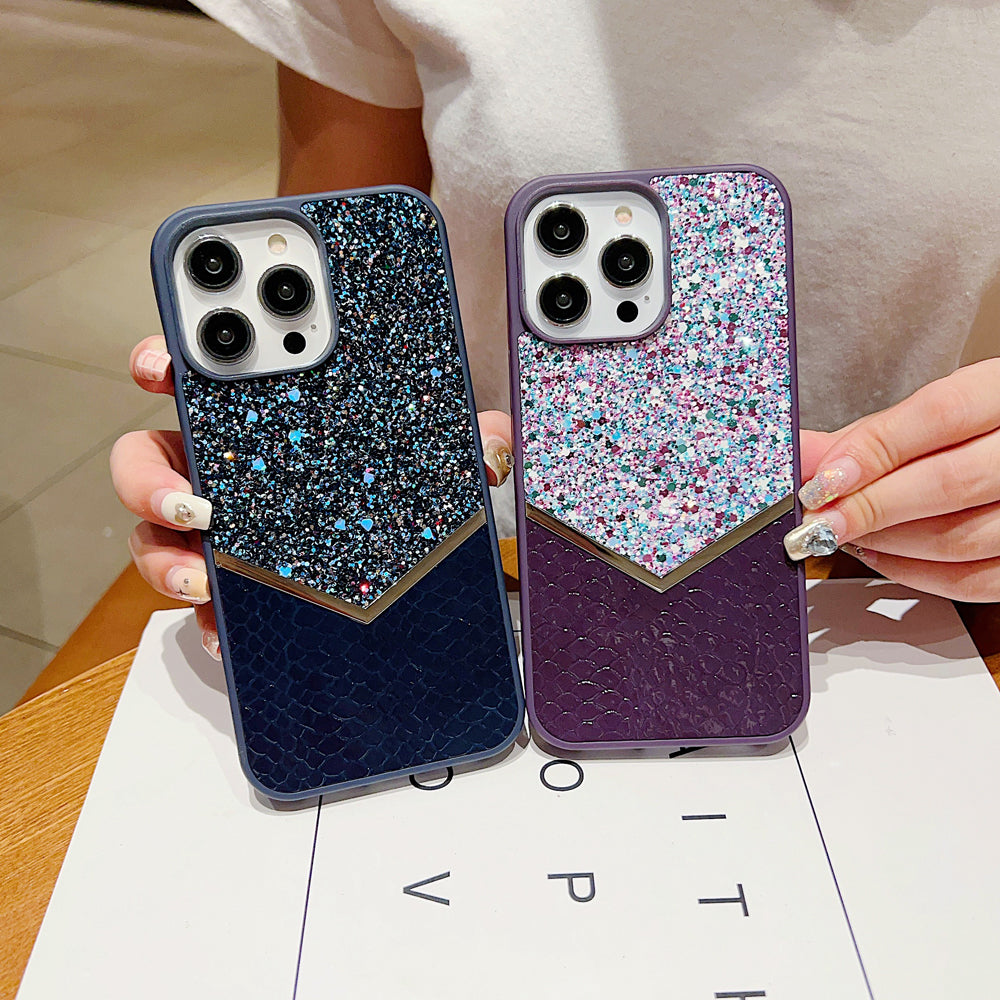 Bling Decorative Leather | Silicone Phone Case - iPhone 12 Pro