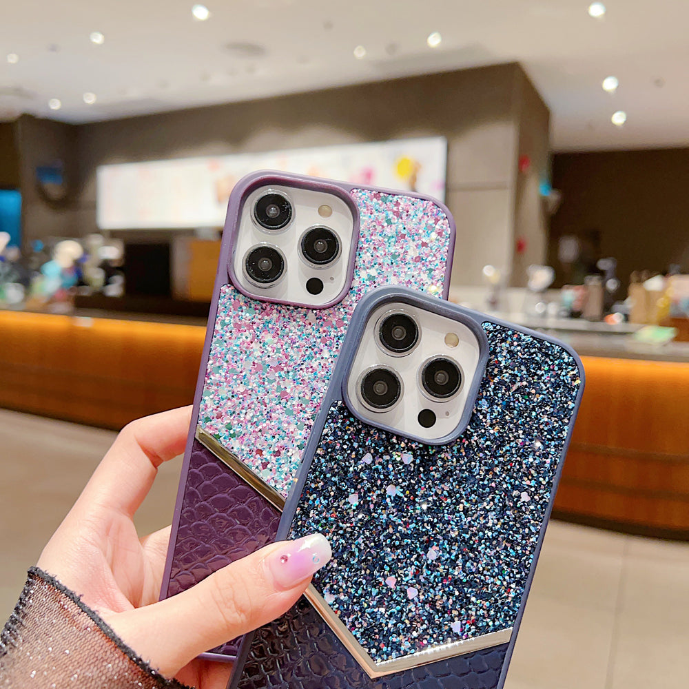 Bling Decorative Leather | Silicone Phone Case - iPhone 12 Pro