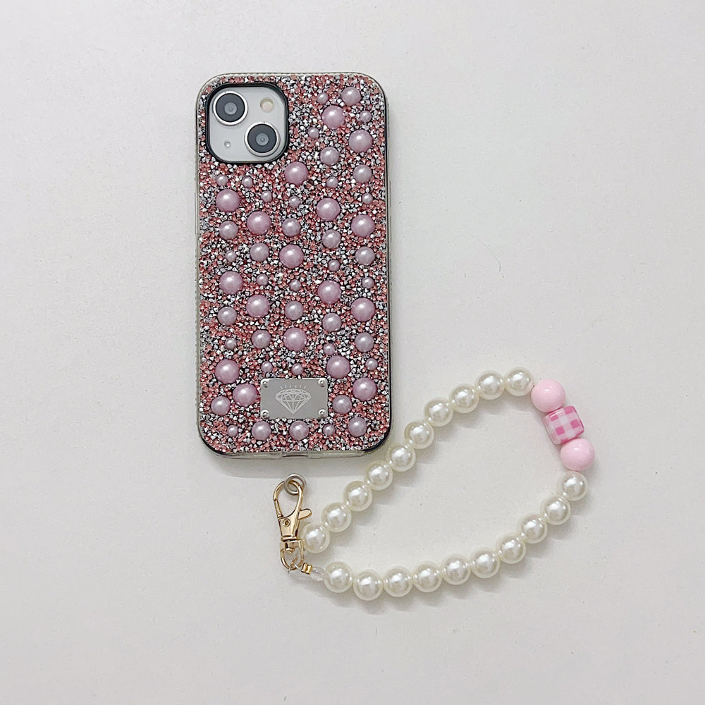 Shockproof Bling Pearl PC (Hard) Case With Pearl Bracelet - iPhone 12 Pro Max