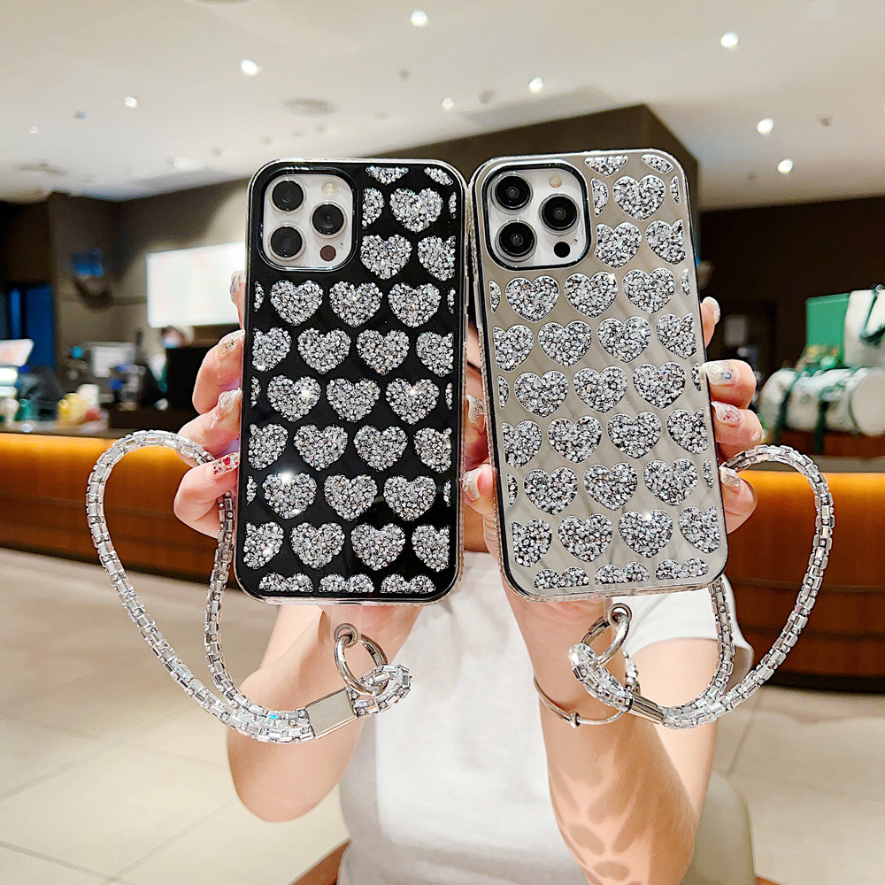 Shiny Glitter Diamond Heart PC (Hard) Case - OnePlus Nord CE 3 Lite