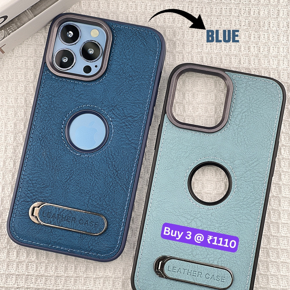 Kickstand Pu Leather PC (Hard) Logo Cut Phone Case - Samsung S21FE
