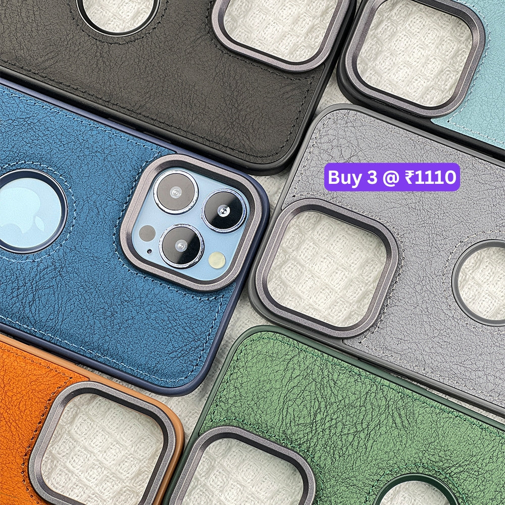 Kickstand Pu Leather PC (Hard) Logo Cut Phone Case - iPhone 16 Plus