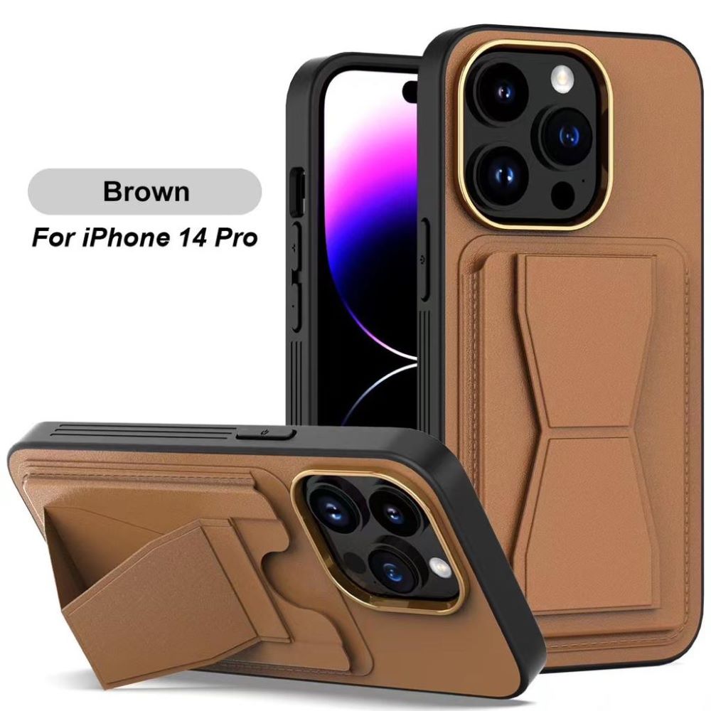 Luxury Leather Solid Colour Phone case with Pocket Stand - iPhone 12 Pro Max