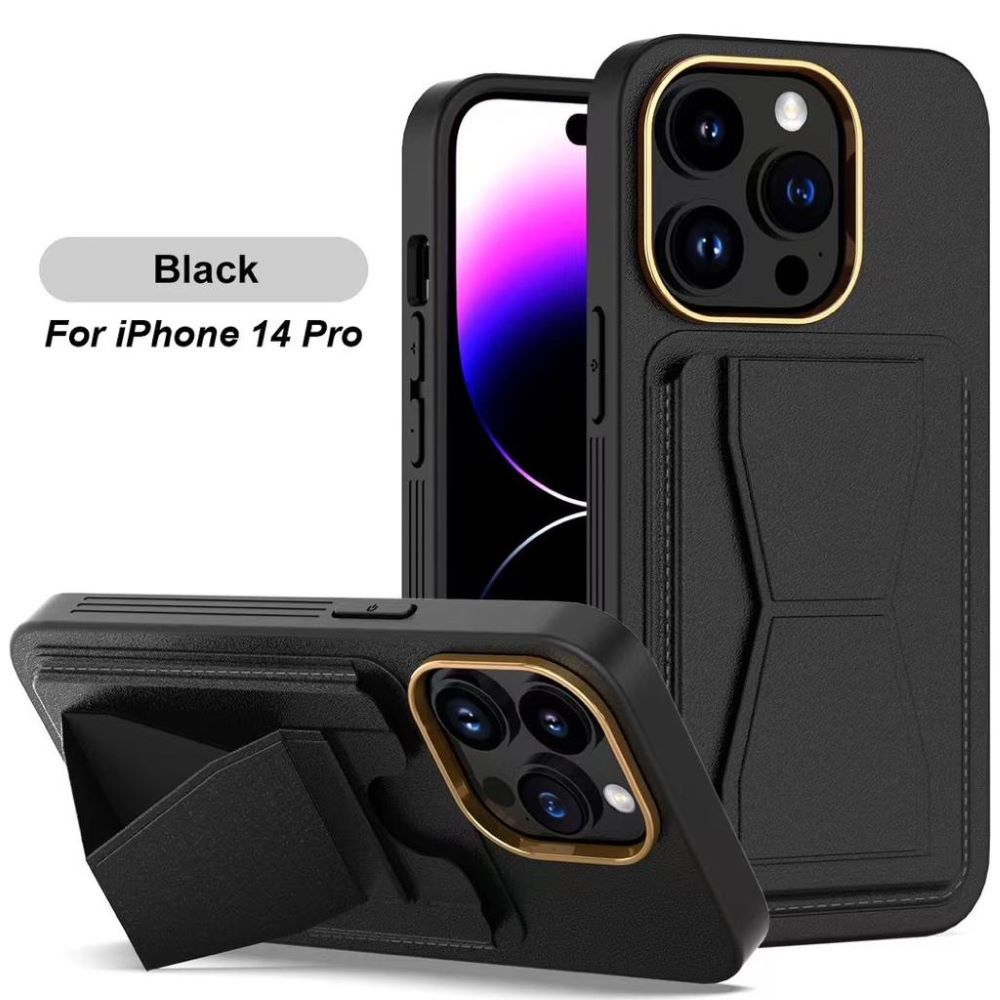 Luxury Leather Solid Colour Phone case with Pocket Stand - iPhone 12 Pro Max