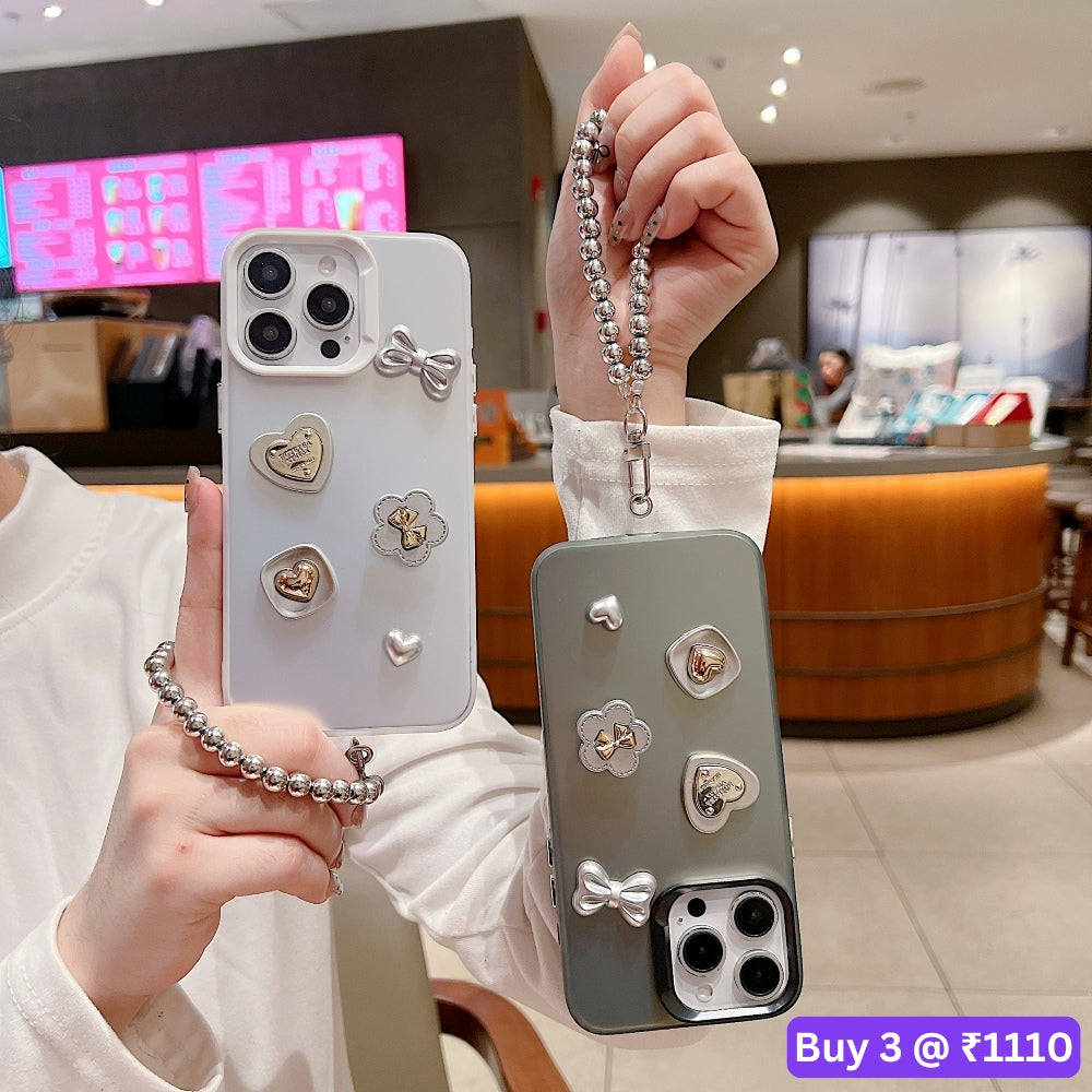 Love Bow Charm Fashionable Protective PC (Hard) Phone Case - Realme 13 Pro Plus