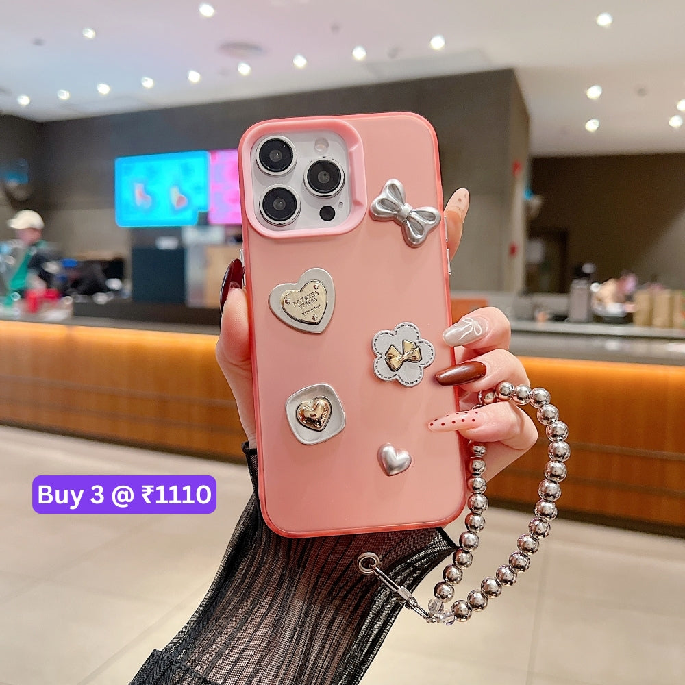 Love Bow Charm Fashionable Protective PC (Hard) Phone Case - Vivo Y16