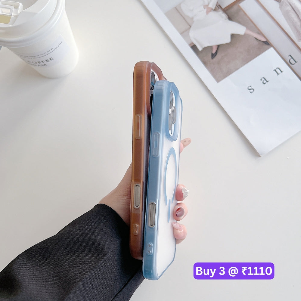 Luxury Magnetic Charging Matte Color Transparent Phone Case - iPhone 14 Pro