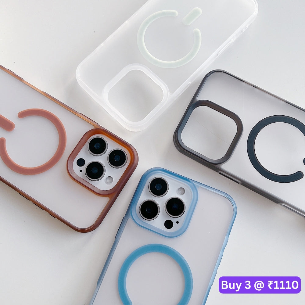 Luxury Magnetic Charging Matte Color Transparent Phone Case - iPhone 14 Pro