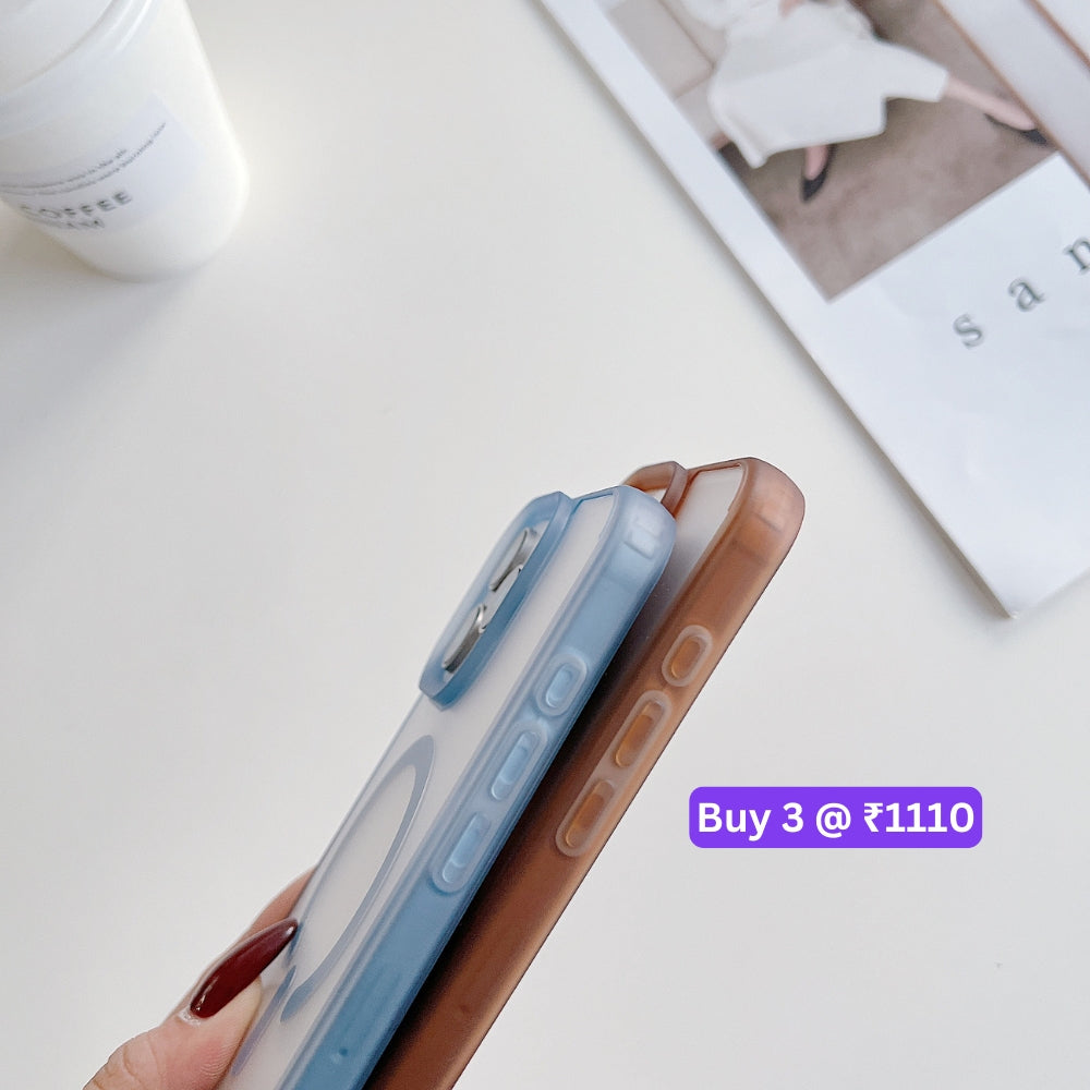 Luxury Magnetic Charging Matte Color Transparent Phone Case - iPhone 14 Pro