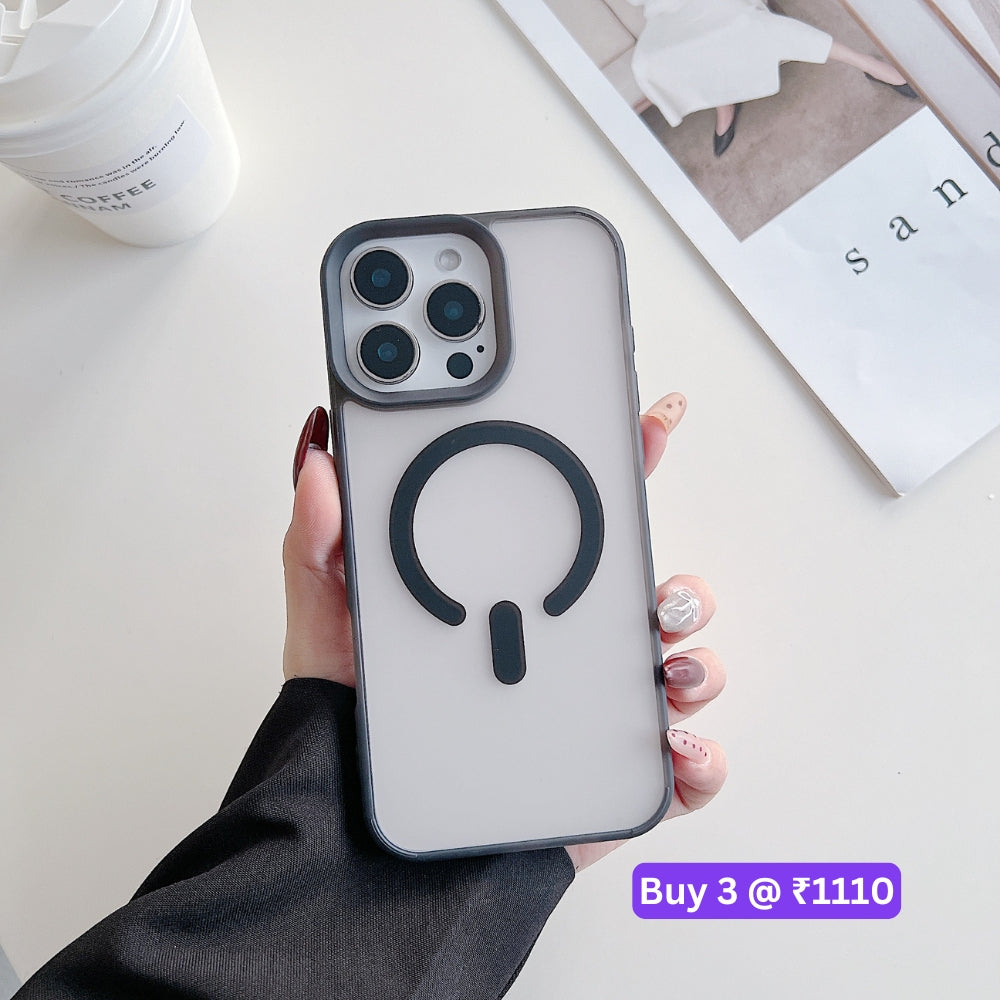 Luxury Magnetic Charging Matte Color Transparent Phone Case - iPhone 14 Pro