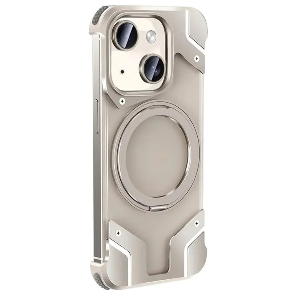 Magnetic Aluminum Alloy Frame Shockproof Phone Case with Ring Holder