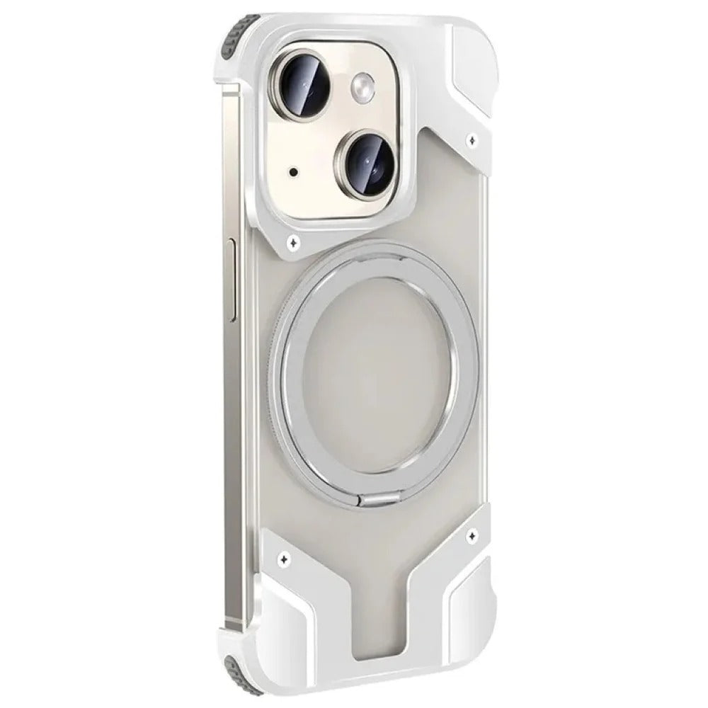 Magnetic Aluminum Alloy Frame Shockproof Phone Case with Ring Holder
