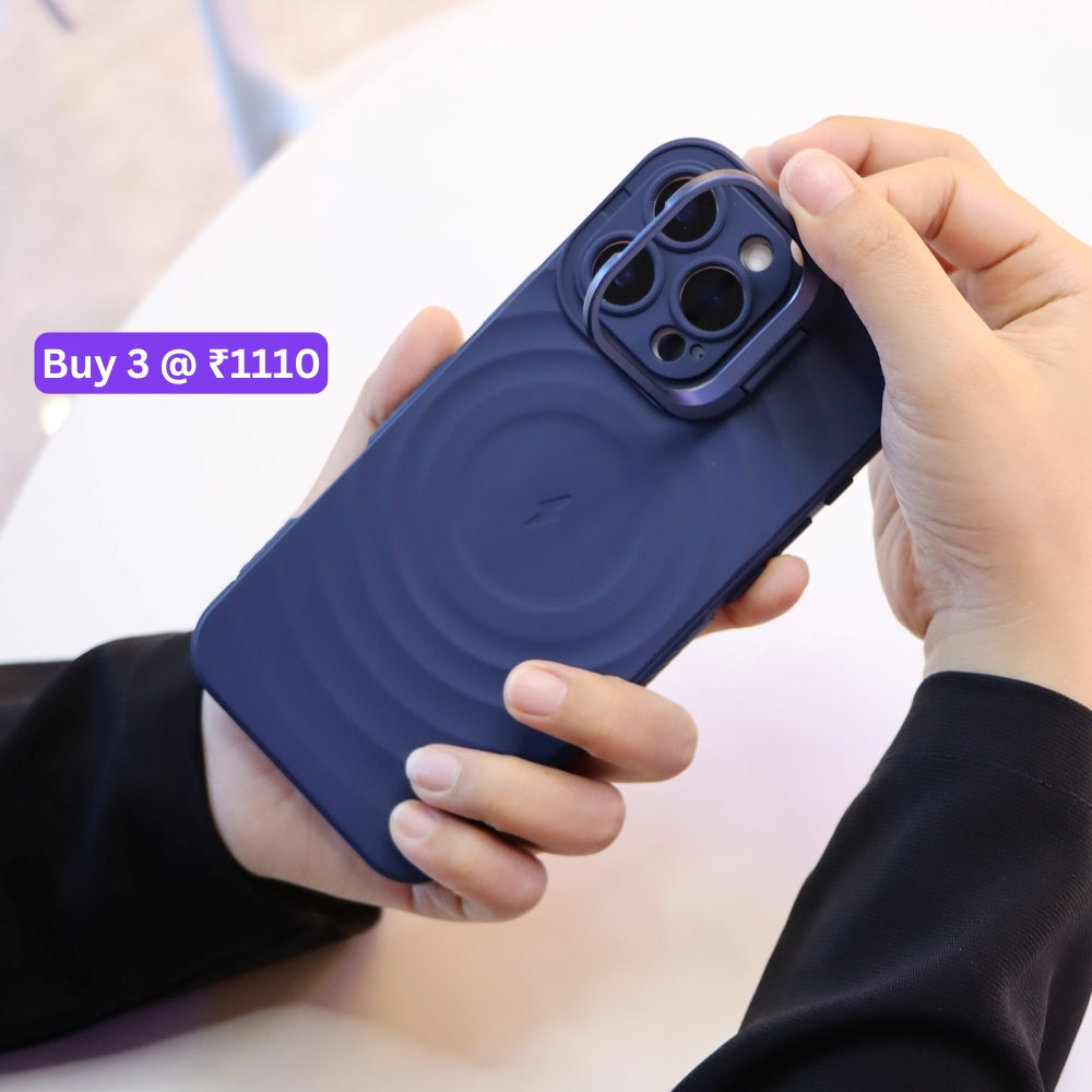 Matte Ripple Pattern Magsafe Silicone Phone Case with Stand - iPhone 13 Pro Max