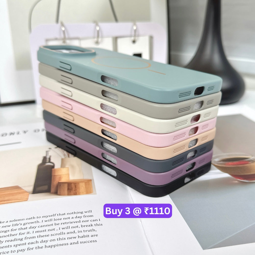 Microfiber Flock Lining Liquid Silicone Magsafe Phone Case - iPhone 16 Pro