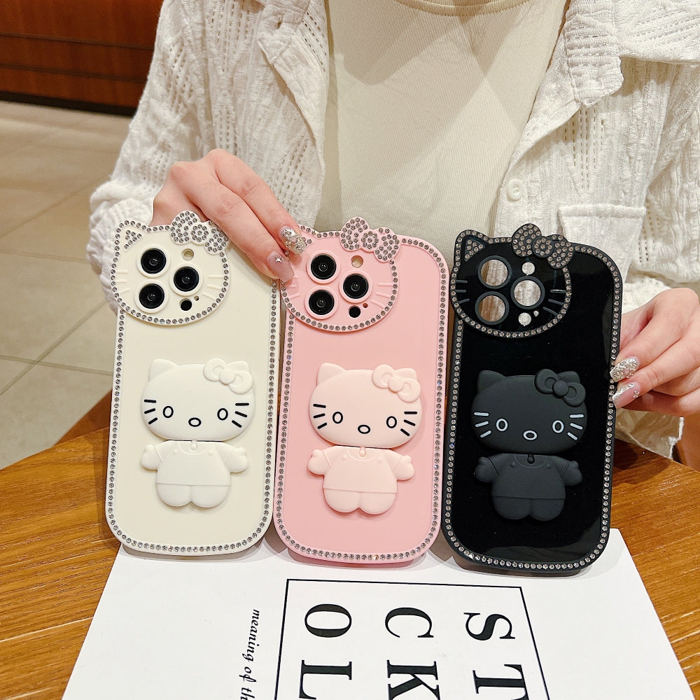 Kitty Mirror Stand TPU (Soft) Phone Case - iPhone 15 Pro