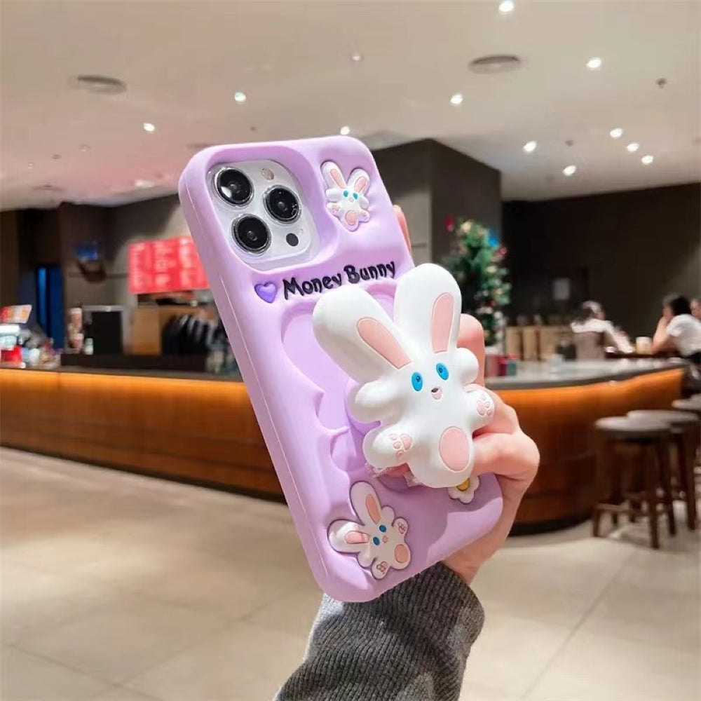 Money Bunny Pop Stand TPU (Soft) Silicone Phone Case - iPhone 15 Pro Max