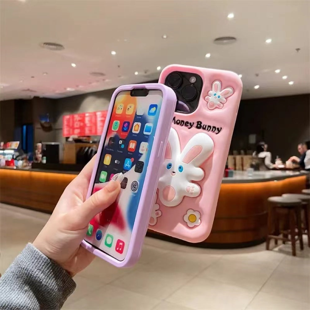 Money Bunny Pop Stand TPU (Soft) Silicone Phone Case - iPhone 15 Pro