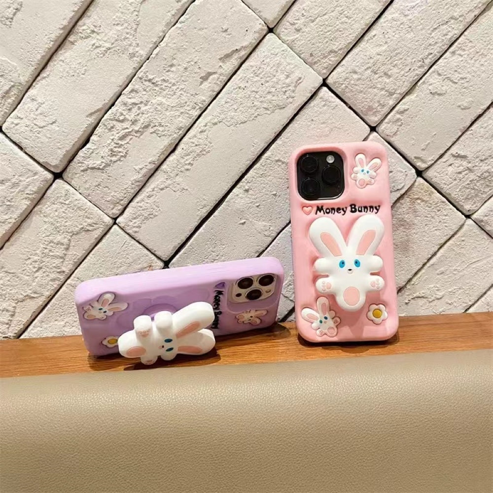 Money Bunny Pop Stand TPU (Soft) Silicone Phone Case - iPhone 13