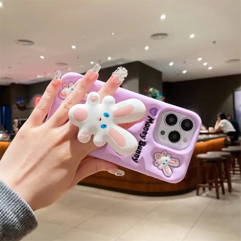 Money Bunny Pop Stand TPU (Soft) Silicone Phone Case - iPhone 15 Pro Max