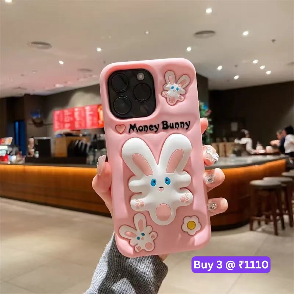 Money Bunny Pop Stand TPU (Soft) Silicone Phone Case - iPhone 14 Pro Max